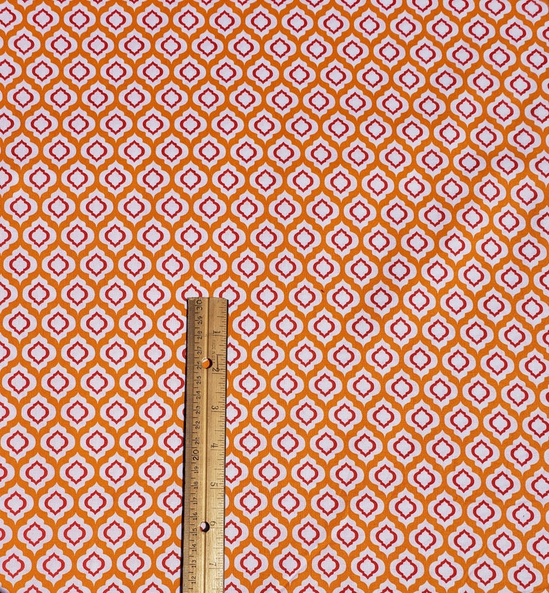Pink and Red Fabric, Orange Fabric, WV PR Raindrop-Pink or Orange Cotton Fabric image 6