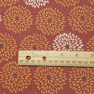 Blue Medallion Fabric, Orange Floral Fabric Cotton Fabric image 10