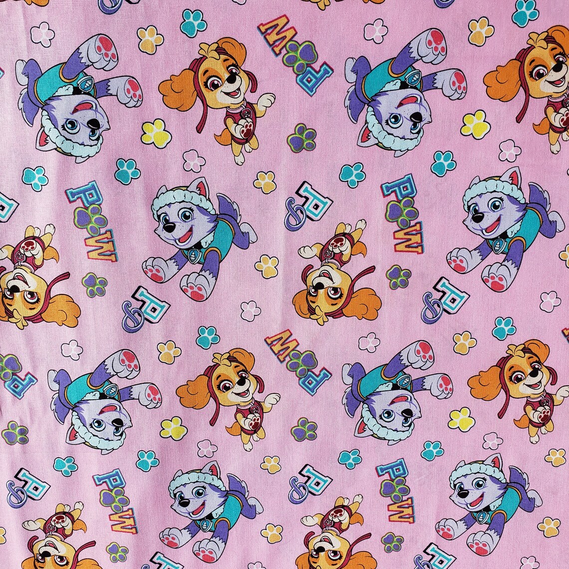 Paw Patrol Cotton Fabric Etsy