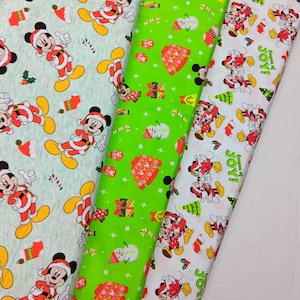 Mickey Mouse Christmas Cotton Fabric