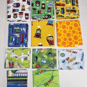 REMNANTS - Trains and Plane fabrics, Thomas the Tank