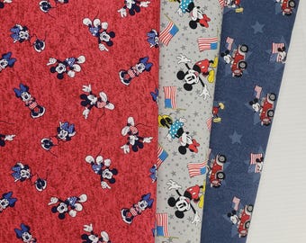 Tissu en coton Mickey Mouse le 4 juillet