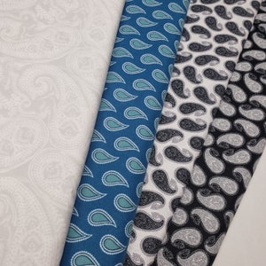 Paisley Fabric, Gray or Lavender Paisley Cotton Fabric