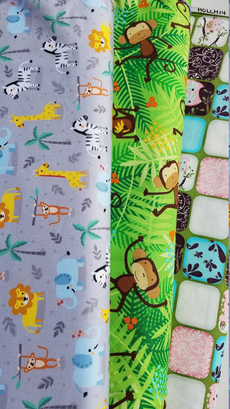 Monkey Fabric Owl Fabric Juvenile Fabric Novelty Cotton Etsy