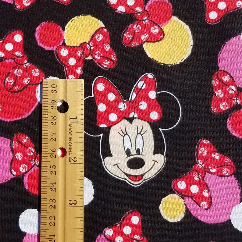 Disney Fabric Minnie Mouse Cotton Fabric Etsy