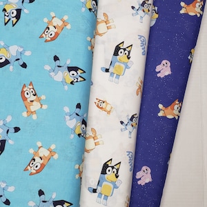 Disney Jr Bluey Cotton Quilt Fabric by the Yard