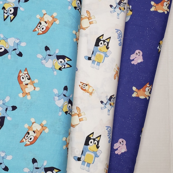 Disney Jr Bluey Cotton Quilt Fabric by the Yard