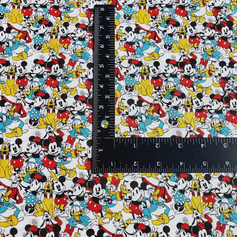 Disney Mickey and Minnie Mouse Cotton Quilt Fabric by the Yard Etsy