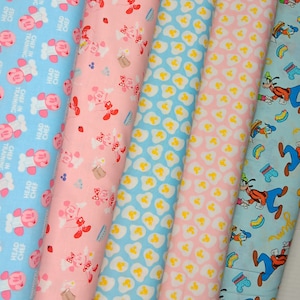 Disney Mickey and Minnie Mouse Cotton Quilt Fabric by the Yard