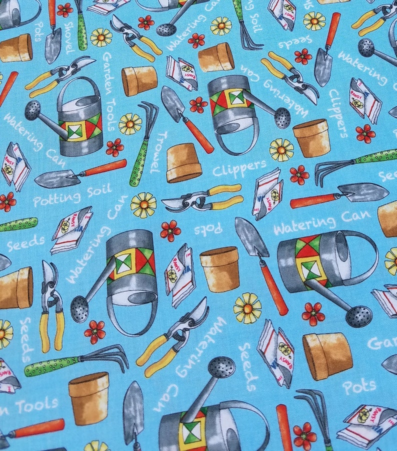 Gardening Fabric Novelty Cotton Fabric by Quilting Treasures Etsy