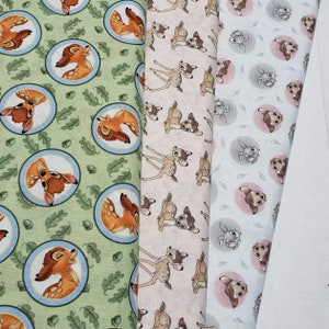 Disney Fabric, Bambi Cotton Fabric,  Winnie the Pooh Cotton Fabric