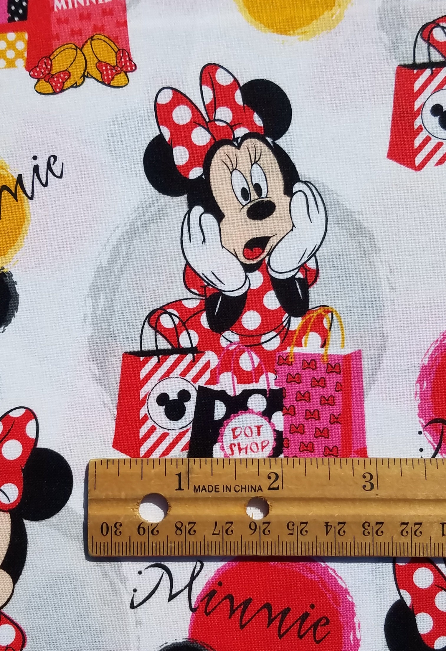 Disney Fabric Minnie Mouse Cotton Fabric Etsy