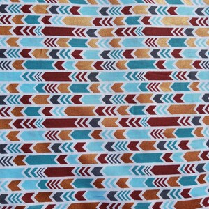 Blue Medallion Fabric, Orange Floral Fabric Cotton Fabric Arrowheads