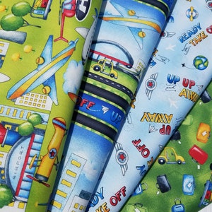 Airplane Fabric, Ready for Take Off Cotton Fabric by Wilmington