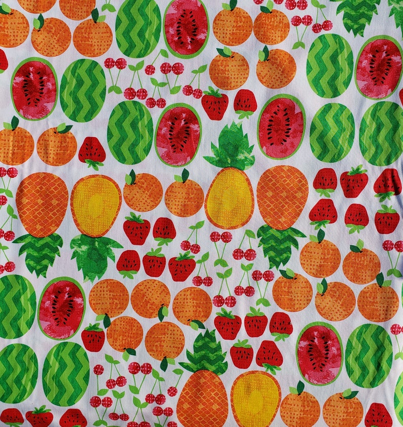 Fruit Fabric Kitchen Cotton Fabric Novelty Fabric Etsy