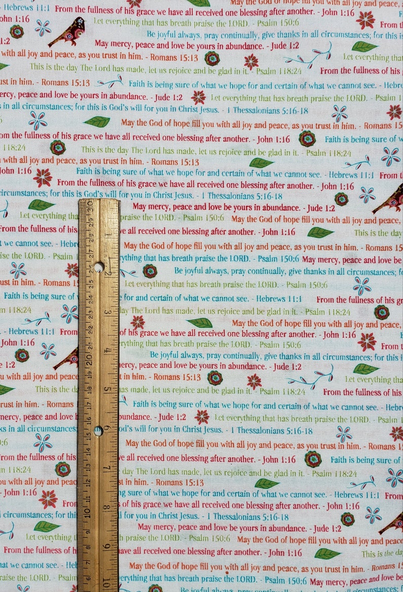 Bible Verse Cotton Fabric Etsy