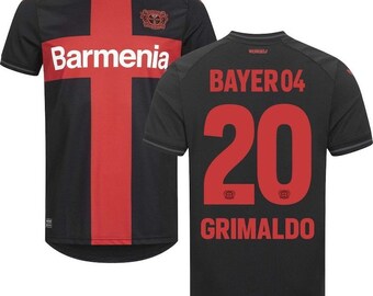 New Bayer 04 Leverkusen Domicile Grimaldo #20 Champion 2023 - 2024 Maillot Bundesliga