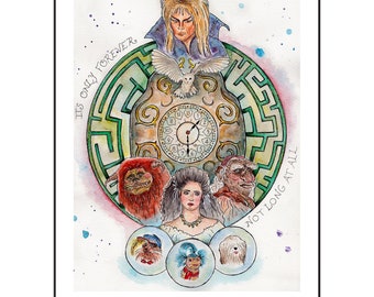 Labyrinth Jim Henson Watercolor Art Print 10x13
