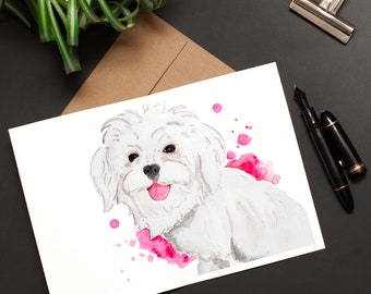 Maltese Dog Birthday Card - Etsy