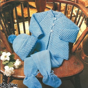 Tuck Stitch Baby Set Machine Knitting - 4ply