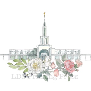 Toronto LDS Temple Watercolor Art
