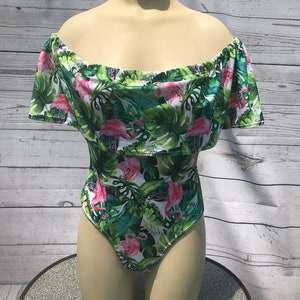 Ruffle One Piece, Cold Shoulder Swimwear, Off the Shoulder One Piece, Bathing Suits with Ruffle, Floral Prints and More, Gifts for Her image 3