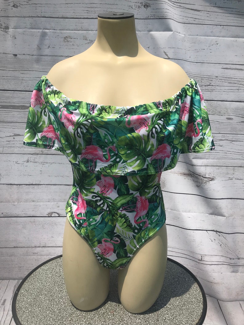 Ruffle One Piece, Cold Shoulder Swimwear, Off the Shoulder One Piece, Bathing Suits with Ruffle, Floral Prints and More, Gifts for Her image 3