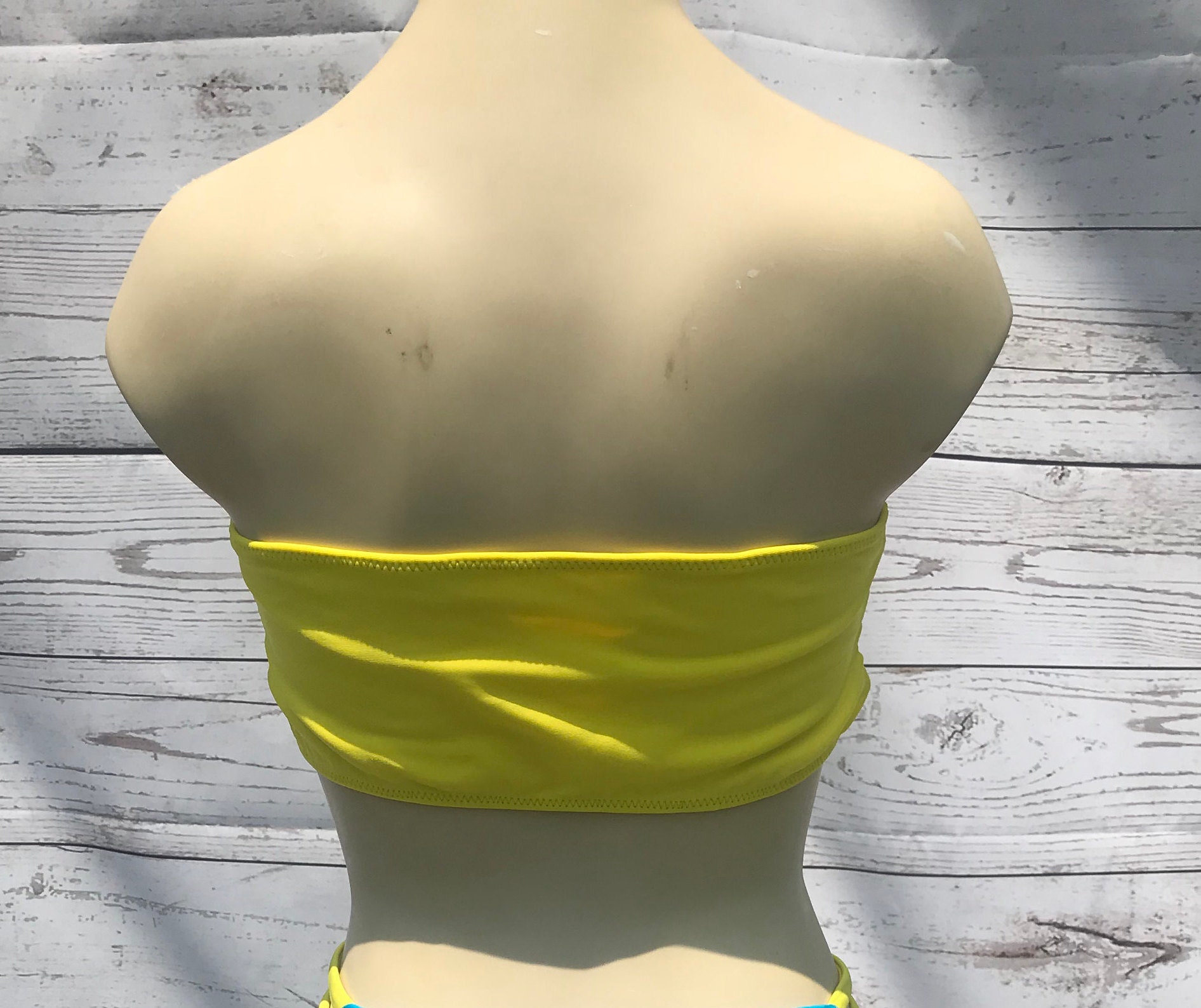 Bandeau Bikini Top Strapless Bikinis Peekaboo Two Piece Etsy Canada