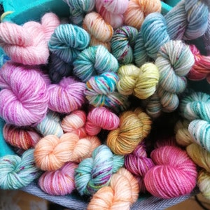 Hand Dyed Merino Wool Mini Skeins: 4ply Sock Yarn Set