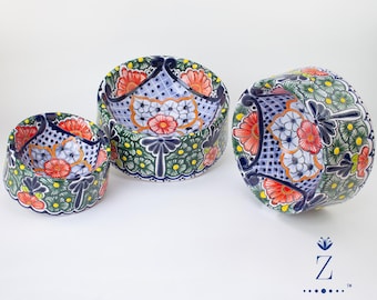 Talavera Pet Bowls | Bella Pattern, Ceramic Dog Bowls