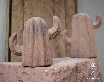 Durango Cacti, Vintage Terracotta Sculpture set of 2