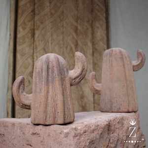 Durango Cacti, Vintage Terracotta Sculpture set of 2