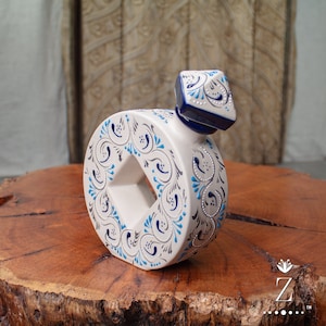Stoneware Decanter, Azules handmade ceramic bottle.