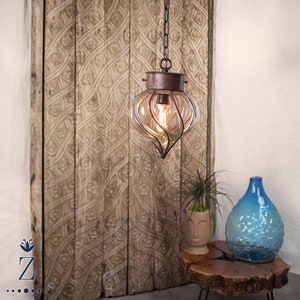 Flama Pendant Light | Clear Glass and Metal Light