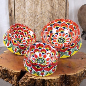 Talavera Pet Bowls | Pavoreal Pattern. Ceramic Dog Bowls
