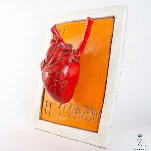 Tarjeta de lotería gigante El Corazón n.º 27, arte de pared escultural de gran tamaño.