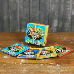 Ceramic Coaster Set | Retro Catrina