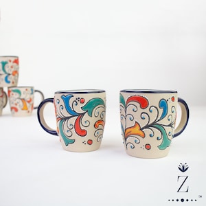 Stoneware Mug 9oz, Primavera hand painted Ceramic Mug.