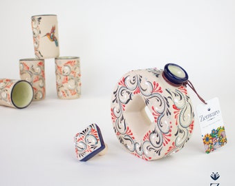 Stoneware Decanter, Lirio handmade ceramic carafe.