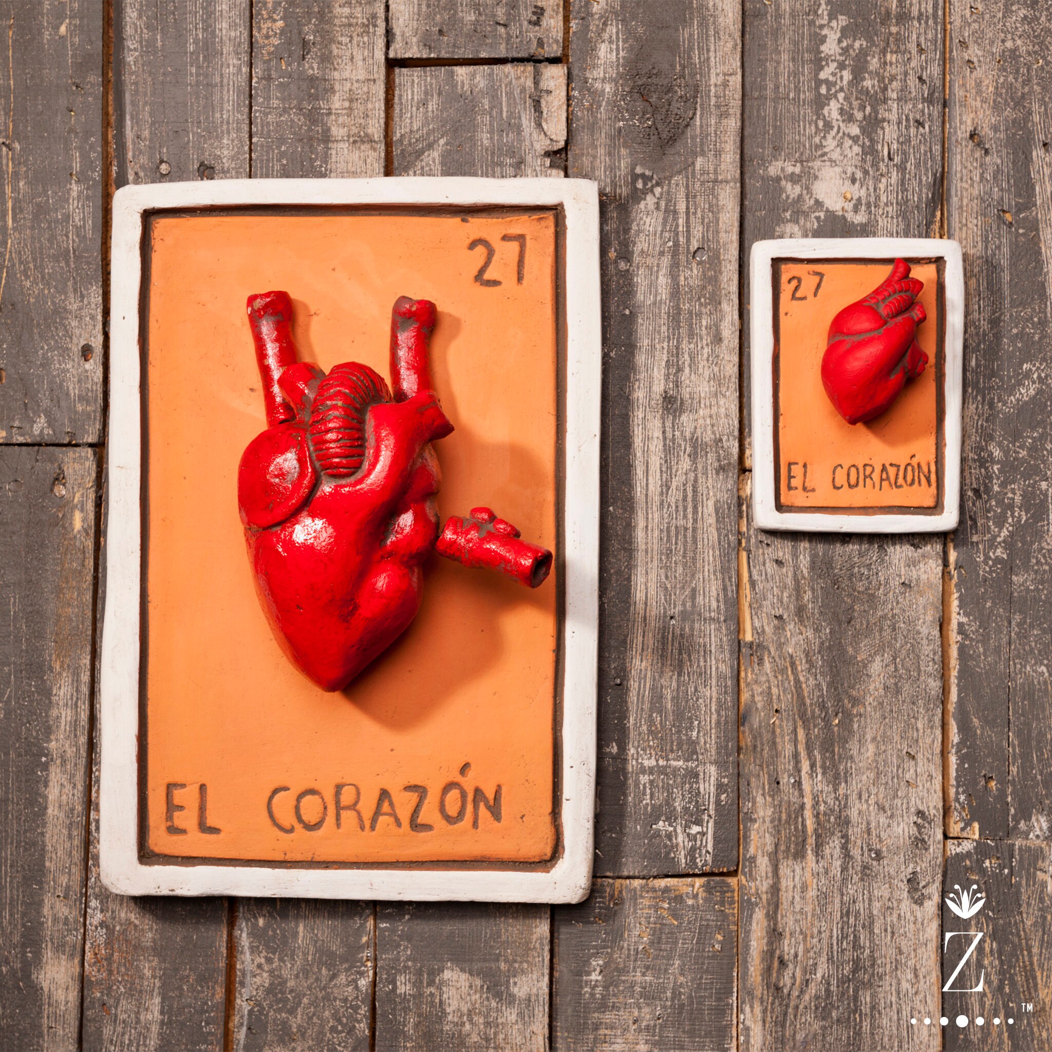 Loteria Card Sculptural Wall Art. El Corazon 27 Large - Etsy