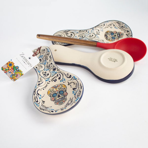 Stoneware Spoon Rest, Sugar Skull Edition | Cookware