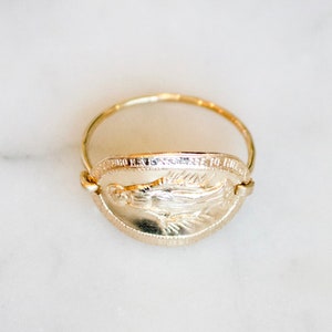 Coin Ring for Men - Virgin Mary Ring  - Gold Miraculous Medal Ring - Gold Coin Ring - Gold Filled Medallion Ring - Miraculous Medal Ring