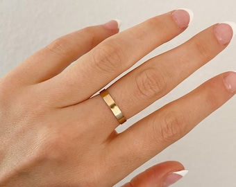 14k Gold Filled Ring - Tarnish Free Ring - Thin Gold Band Ring - Gold Filled Stacking Band - Waterproof Ring