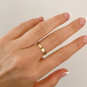 14k Gold Filled Ring Tarnish Free Ring Thin Gold Band Ring Gold Filled Stacking Band Waterproof Ring image 1