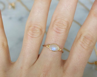Mondstein Ring - Gold Filled Ring - Edelstein Ring - Gold Filled Ring - Mondstein Schmuck
