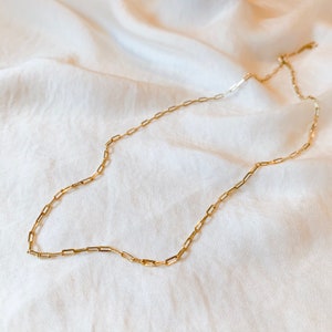 Gold Paperclip Chain - Gold Link Chain - Gold Filled Paperclip Chain - Thick Gold Chain - Gold Filled Layering Chain