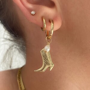 Coastal Cowgirl Earrings- Cowgirl Earrings - Coastal Cowgirl Aesthetic - Cowboy Boot Earrings Gold - 14k Gold Filled - Western Earrings