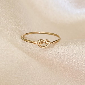 Tie The Knot Ring Gold Knot Ring Bridesmaids Gift 14k Gold Filled Knot Ring Minimalist Gold Stacking Ring Hypoallergenic image 1