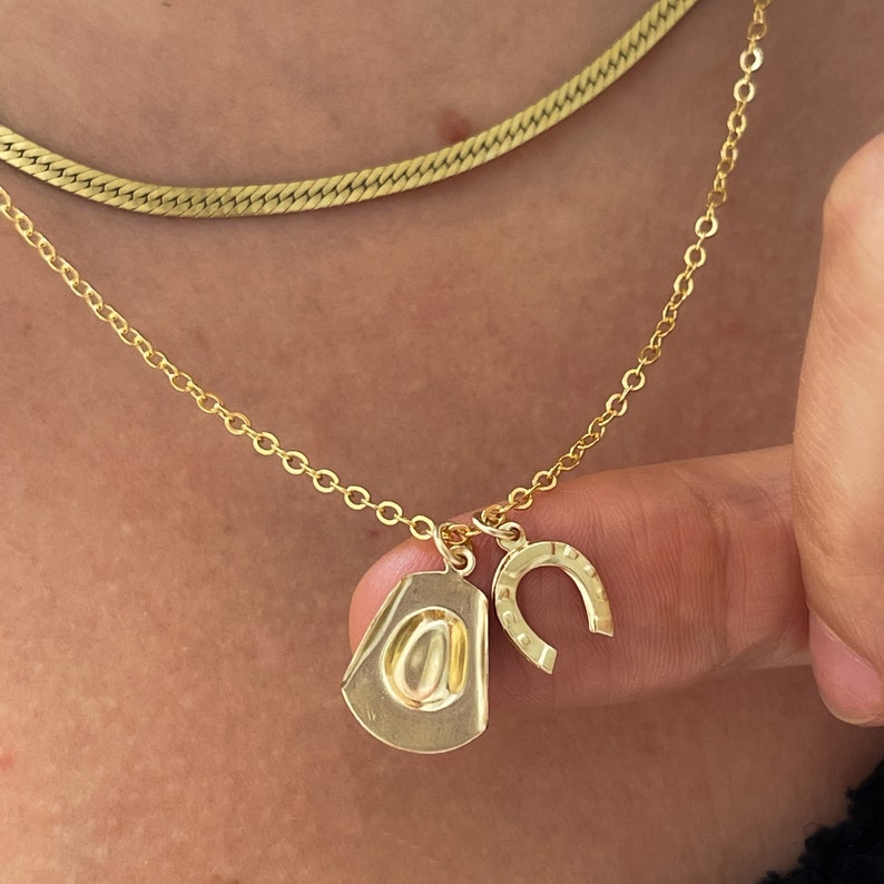 Cowgirl Necklace - Cowgirl Hat Necklace - Coastal Cowgirl Aesthetic - Cowboy Hat Necklace Gold - 14k Gold Filled - Western Necklace