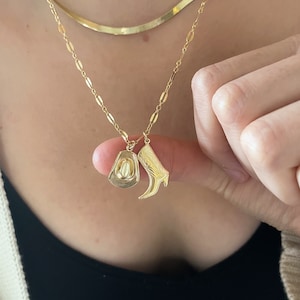 Cowgirl Necklace - Cowgirl Boots Necklace - Coastal Cowgirl Aesthetic - Cowboy Boot Necklace Gold - 14k Gold Filled - Western Necklace
